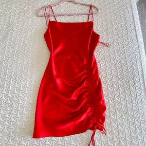 ZARA red satin mini dress, Size S (NEW!)